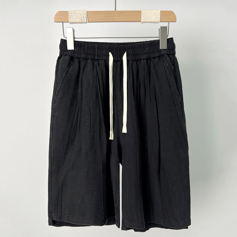 Buddha Stones Pantalones cortos casuales de verano para hombre con cordón ajustable, cintura elástica y bolsillos. - Negro - US/UK/AU44, EU54 (4XL) - image 1