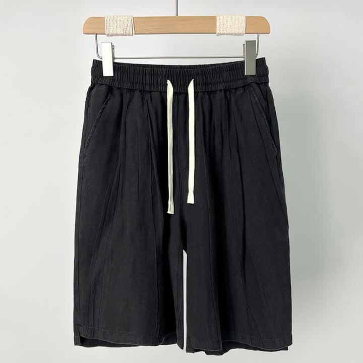 Buddha Stones Pantalones cortos casuales de verano para hombre con cordón ajustable, cintura elástica y bolsillos. - Negro - US/UK/AU44, EU54 (4XL) - image 1