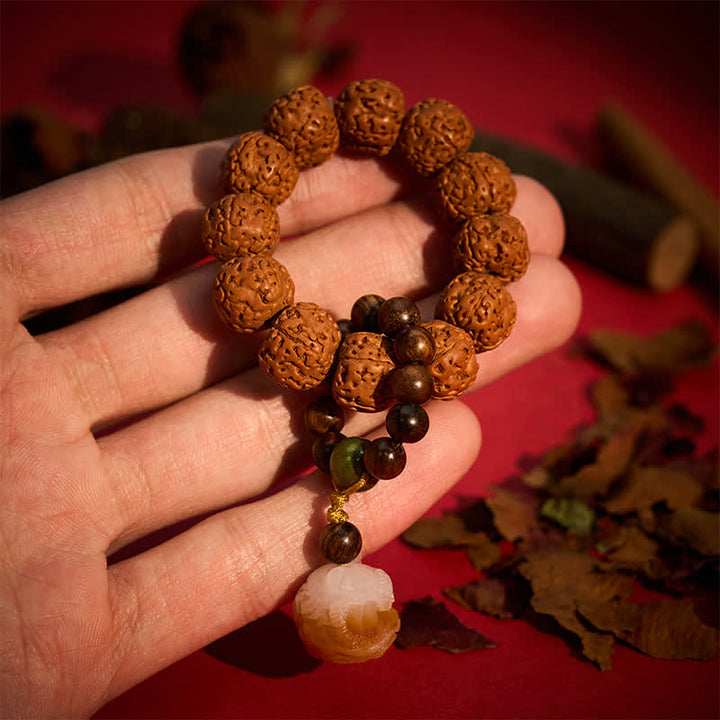 Buddha Stones Colgante de león Bodhi a la parrilla con semillas de Vajra, cuentas de meditación táctiles para fortalecer la fuerza. - Semilla de Vajra (Fuerza ♥ Protección) - image 0