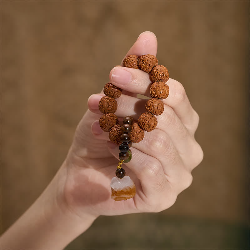 Buddha Stones Colgante de león Bodhi a la parrilla con semillas de Vajra, cuentas de meditación táctiles para fortalecer la fuerza. - image 3