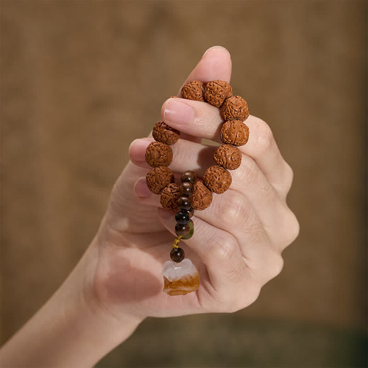 Buddha Stones Colgante de león Bodhi a la parrilla con semillas de Vajra, cuentas de meditación táctiles para fortalecer la fuerza. - image 3