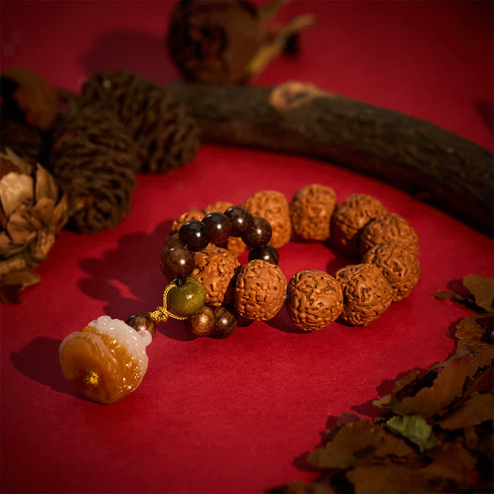Buddha Stones Colgante de león Bodhi a la parrilla con semillas de Vajra, cuentas de meditación táctiles para fortalecer la fuerza. - image 2