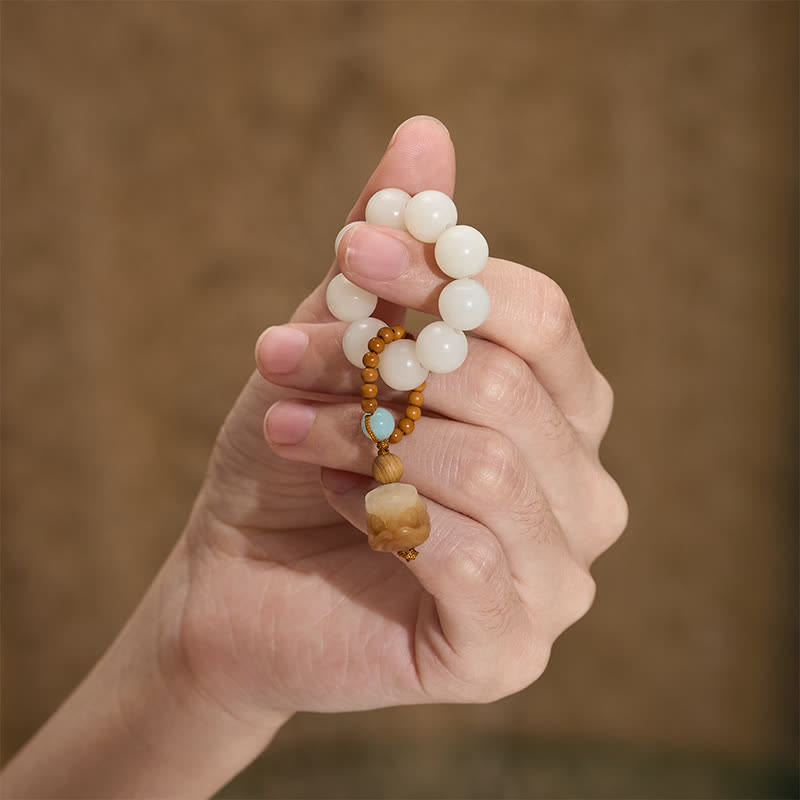 Buddha Stones Colgante de león Bodhi a la parrilla con semillas de Vajra, cuentas de meditación táctiles para fortalecer la fuerza. - image 9