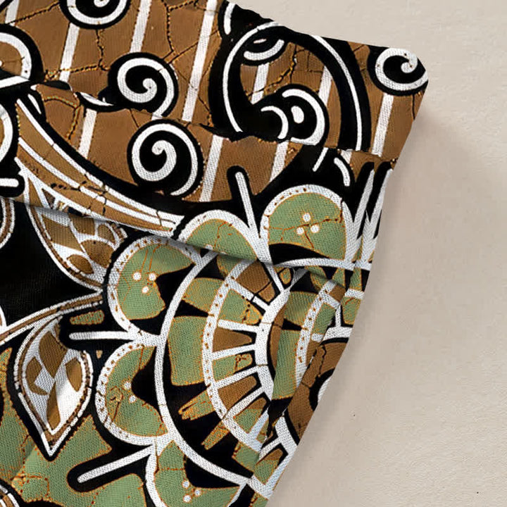 Buddha Stones Pantalones de mujer de algodón y lino con estampado bohemio de mandala, cintura elástica y pernera ancha con bolsillos. - image 3
