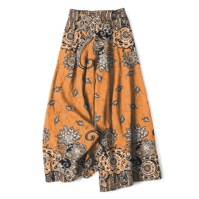 Buddha Stones Pantalones de mujer de algodón y lino con estampado bohemio de mandala, cintura elástica y pernera ancha con bolsillos. - Perú - US16，UK/AU20，EU48 (3XL) - image 7
