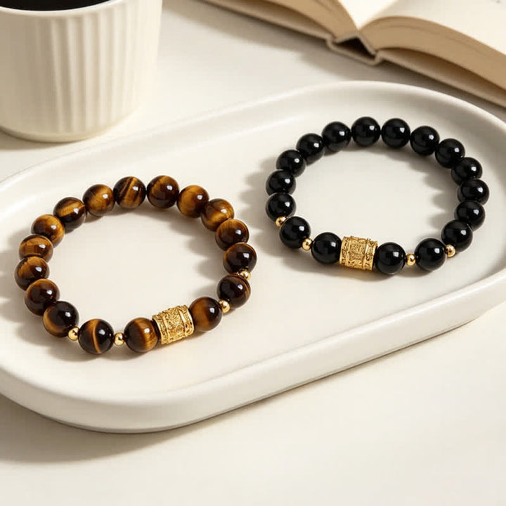 Buddha Stones Pulsera de cuentas de coraje de obsidiana negra ojo de tigre - image 19