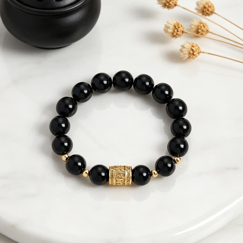 Buddha Stones Pulsera de cuentas de coraje de obsidiana negra ojo de tigre - image 12
