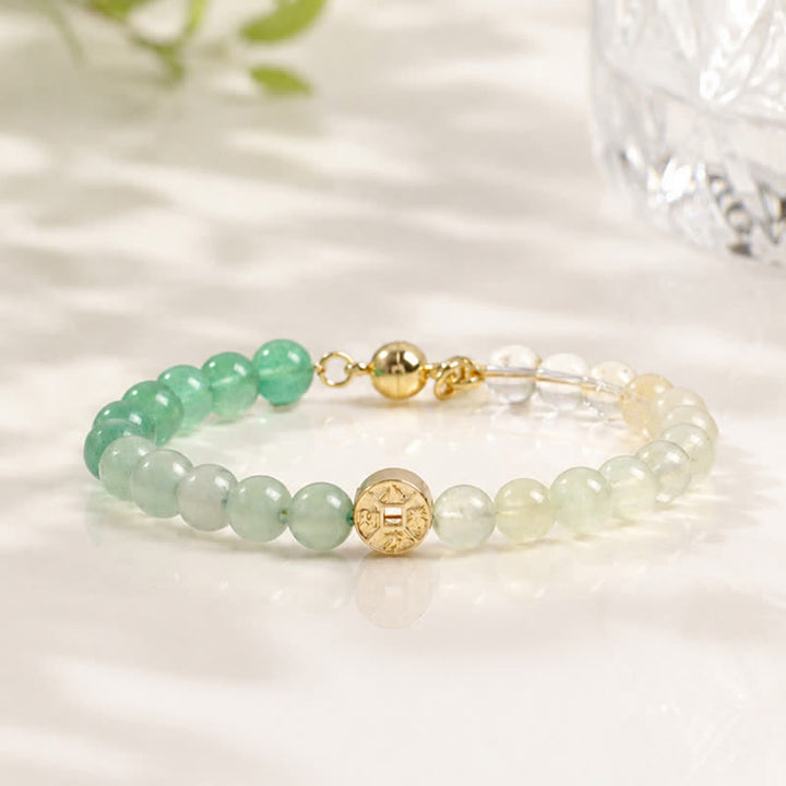Buddha Stones Pulsera de la felicidad con monedas de cobre y piedra natural ojo de tigre y carácter Fu - image 17