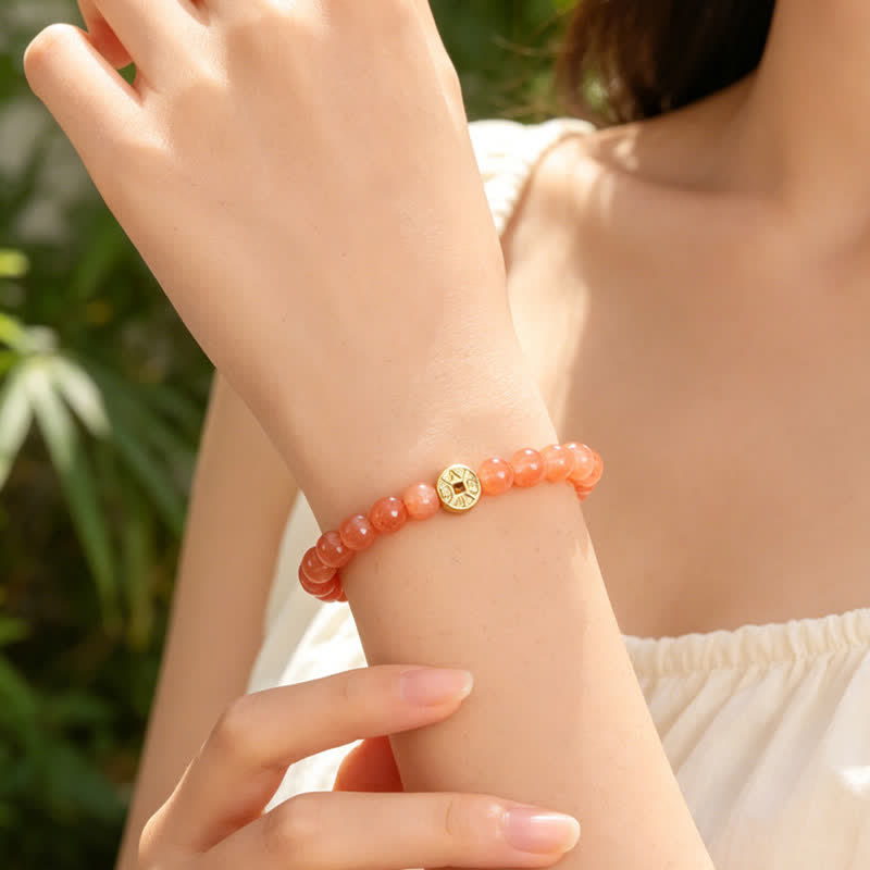 Buddha Stones Pulsera de la felicidad con monedas de cobre y piedra natural ojo de tigre y carácter Fu - image 27