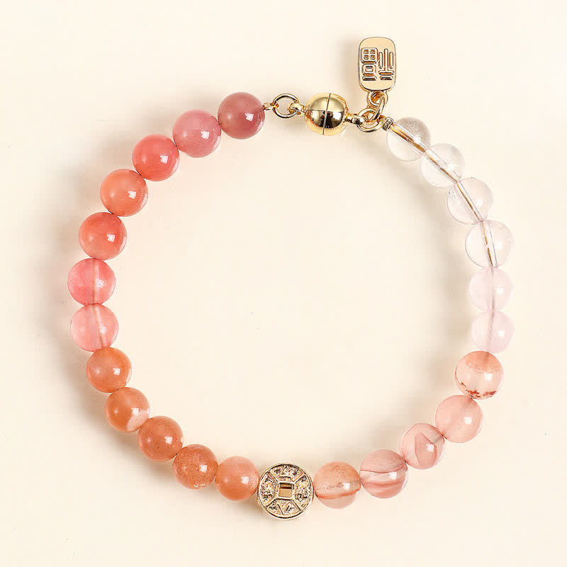 Buddha Stones Pulsera de la felicidad con monedas de cobre y piedra natural ojo de tigre y carácter Fu - Ágata Yanyuan (Equilibrio ♥ Armonía) - image 23