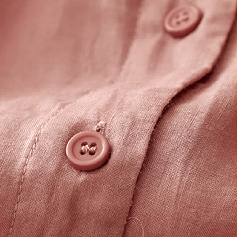 Camisa de mujer con cuello redondo, botones y manga tres cuartos, diseño de Buddha Stones - image 10