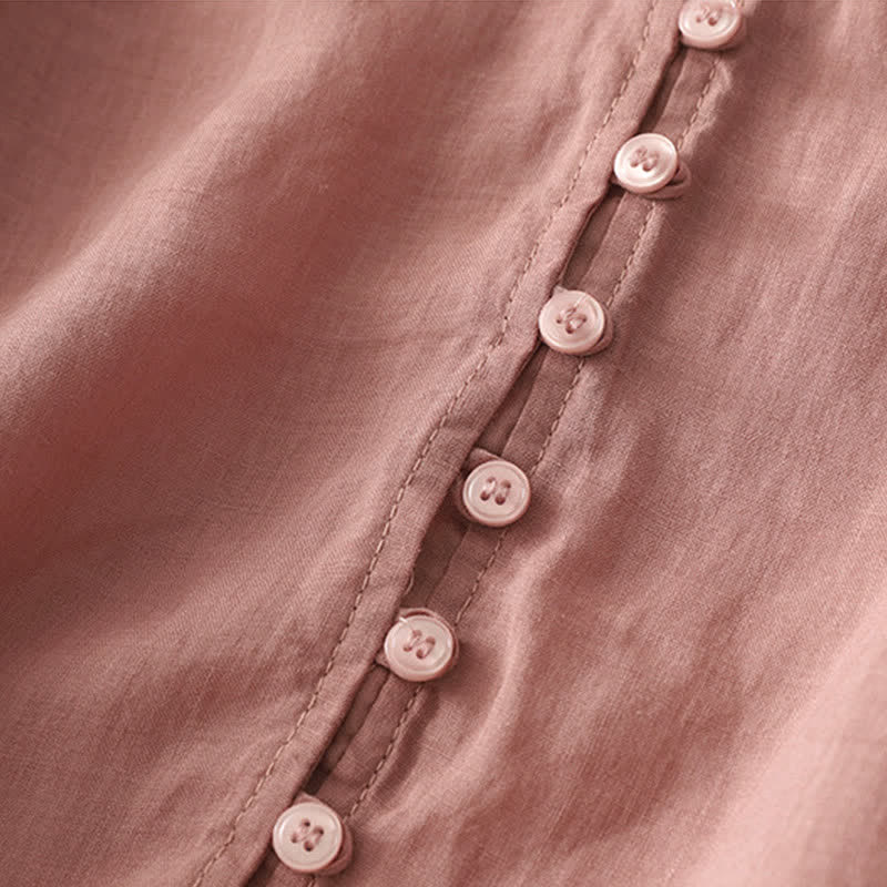 Camisa de mujer con botones y bordado de Buddha Stones - image 23