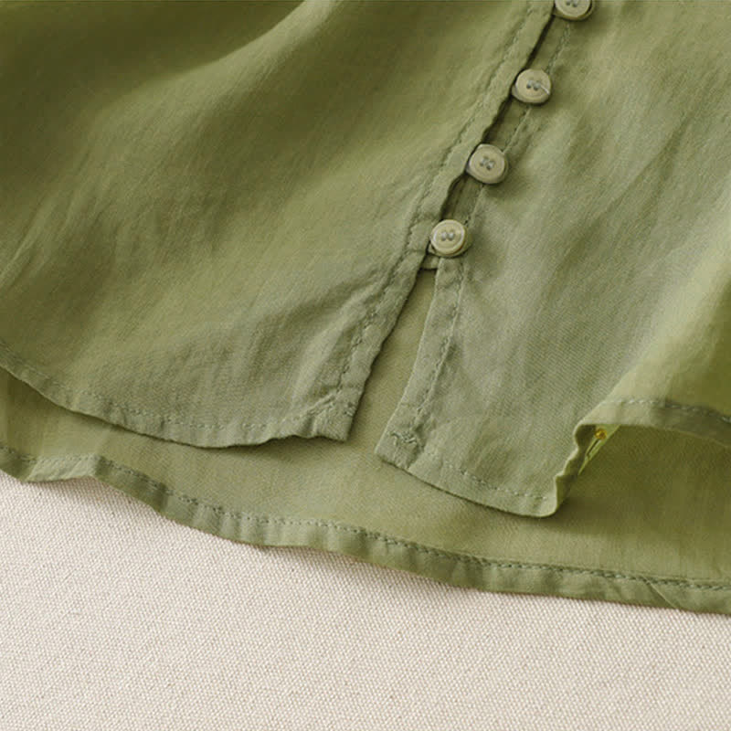 Camisa de mujer con botones y bordado de Buddha Stones - image 3