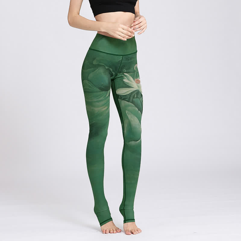 Pantalones de diseño con estampado de flores de loto y Buddha Stones, mallas deportivas para Yoga y Fitness, pantalones de Yoga para mujer - image 1