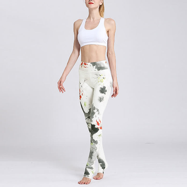 Pantalones de diseño con estampado de flores de loto y Buddha Stones, mallas deportivas para Yoga y Fitness, pantalones de Yoga para mujer - image 28