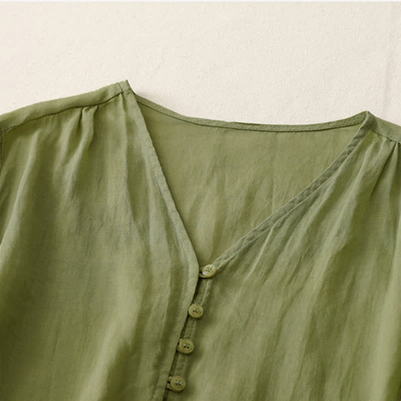 Camisa de mujer con botones y bordado de Buddha Stones - image 1