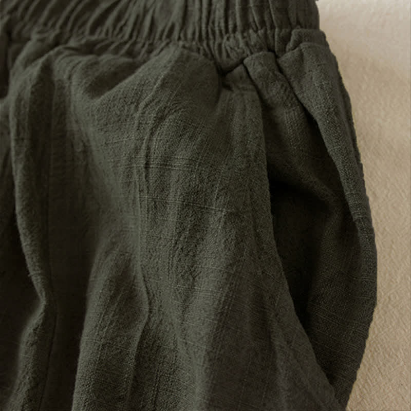 Pantalones cortos holgados de pierna recta estilo casual Buddha Stones, de 7 a 8 pulgadas de largo, estilo harem para mujer con bolsillos. - image 12
