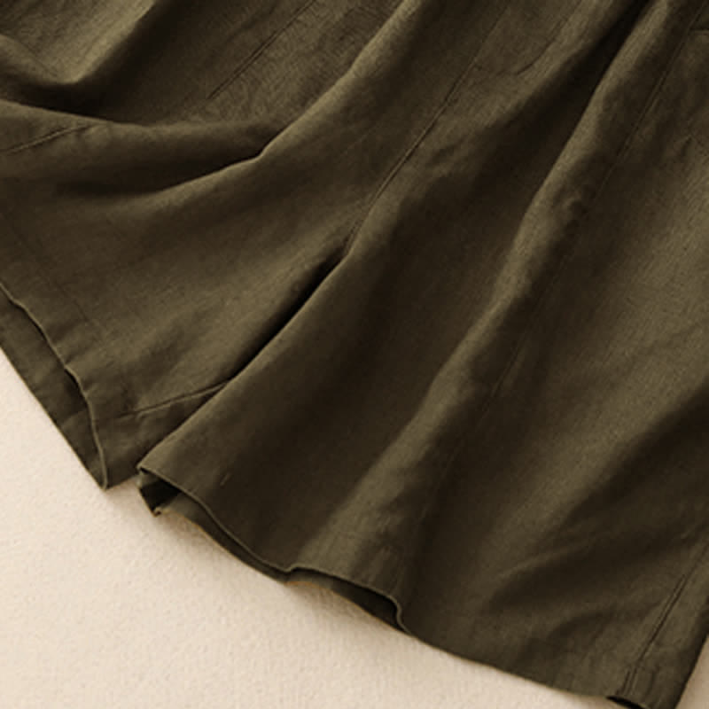 Pantalones cortos casuales de verano para mujer con botones y bolsillos , Buddha Stones . - image 18