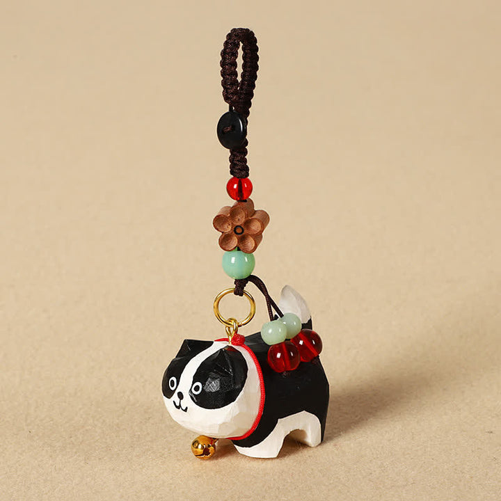 Buddha Stones Llaveros de madera tallada con forma de perro, Om Mani Padme Hum Paz - Border Collie - image 13