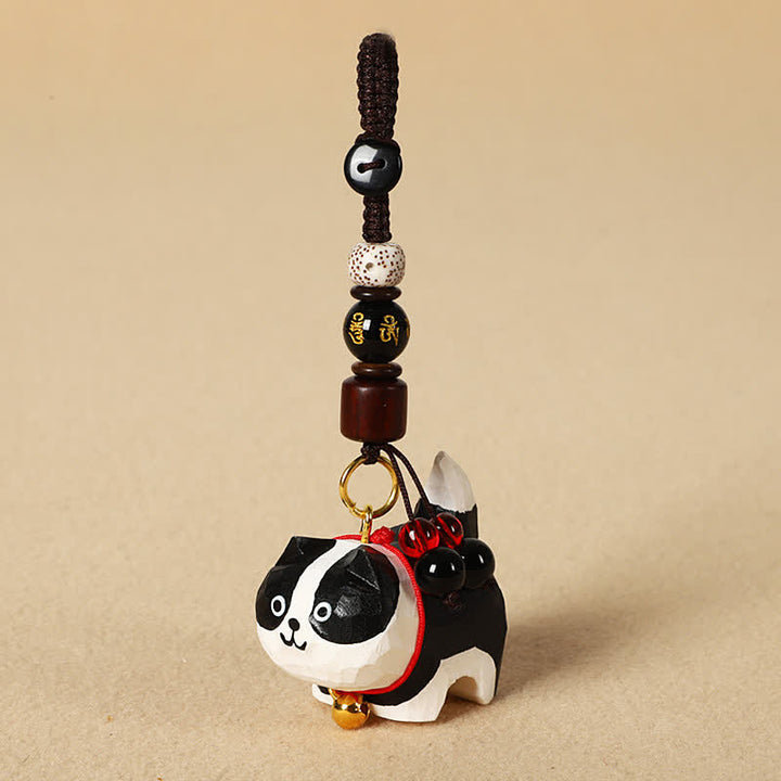Buddha Stones Llaveros de madera tallada con forma de perro, Om Mani Padme Hum Paz - Om Mani Padme Hum Border Collie - image 12