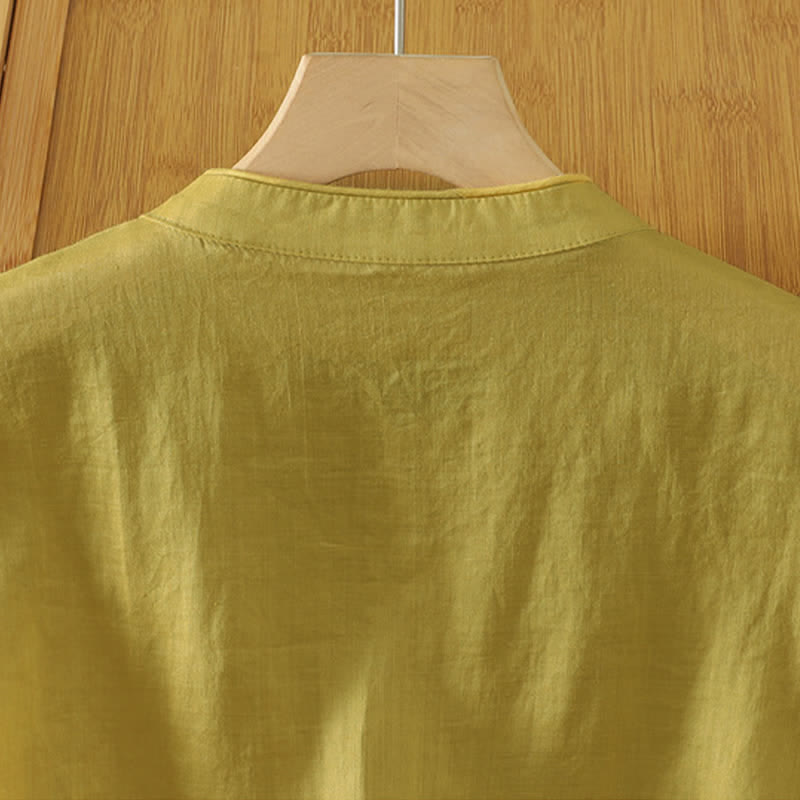 Buddha Stones Camiseta sin mangas de mujer estilo Tang informal con botones de rana. - image 4