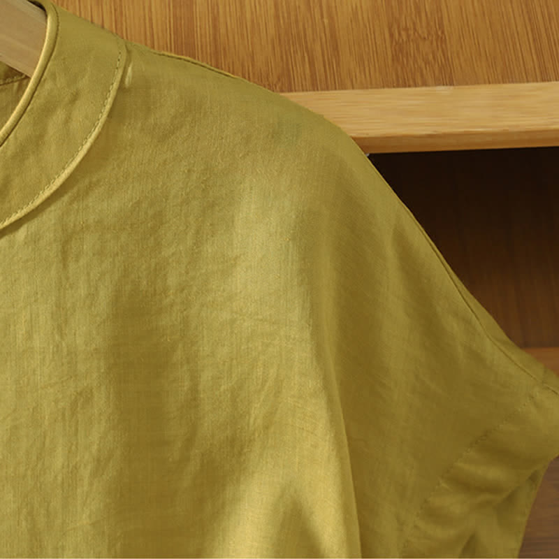 Buddha Stones Camiseta sin mangas de mujer estilo Tang informal con botones de rana. - image 5