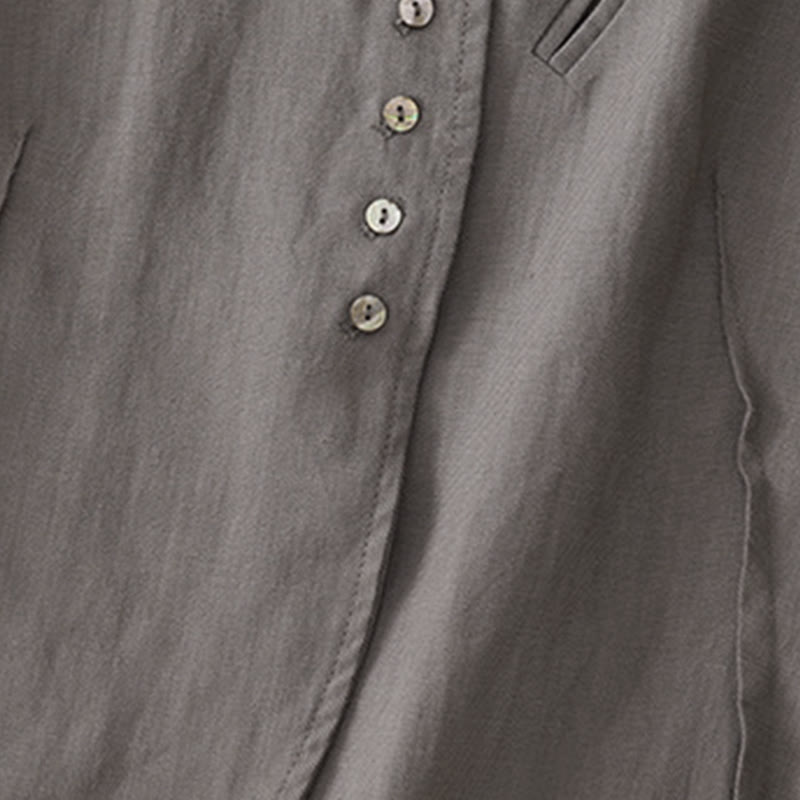 Camiseta sin mangas para mujer, estilo casual Buddha Stones , minimalista, con cuello en V y botones. - image 14