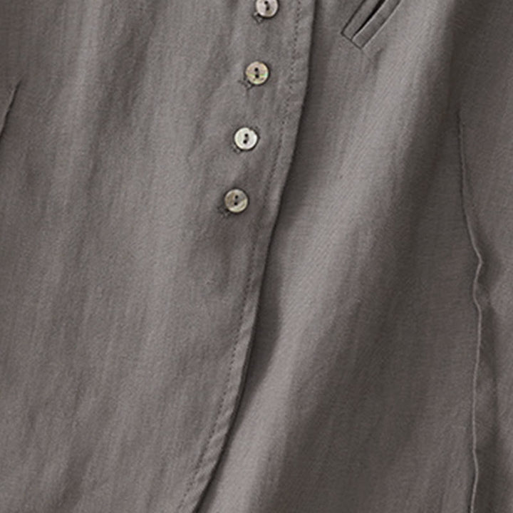 Camiseta sin mangas para mujer, estilo casual Buddha Stones , minimalista, con cuello en V y botones. - image 14