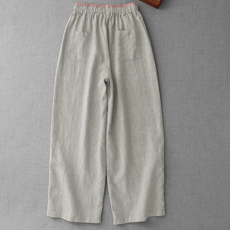 Pantalones casuales de mujer con cordón ajustable y diseño sencillo, estampado de Buddha Stones , para uso diario, con bolsillos. - image 1