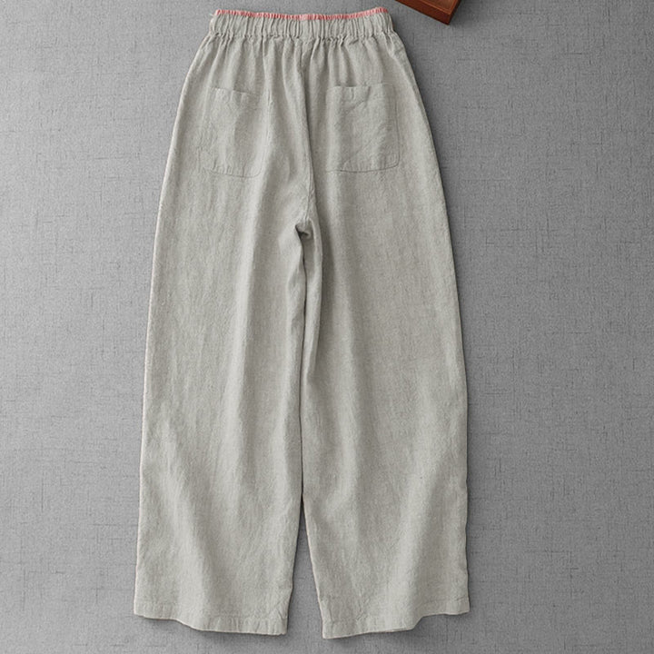 Pantalones casuales de mujer con cordón ajustable y diseño sencillo, estampado de Buddha Stones , para uso diario, con bolsillos. - image 1