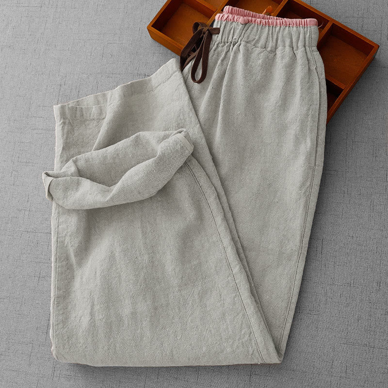 Pantalones casuales de mujer con cordón ajustable y diseño sencillo, estampado de Buddha Stones , para uso diario, con bolsillos. - image 2