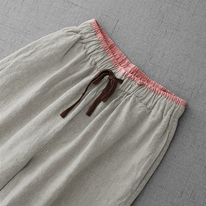 Pantalones casuales de mujer con cordón ajustable y diseño sencillo, estampado de Buddha Stones , para uso diario, con bolsillos. - image 4