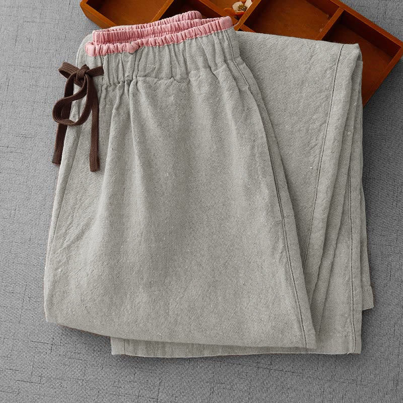 Pantalones casuales de mujer con cordón ajustable y diseño sencillo, estampado de Buddha Stones , para uso diario, con bolsillos. - image 3