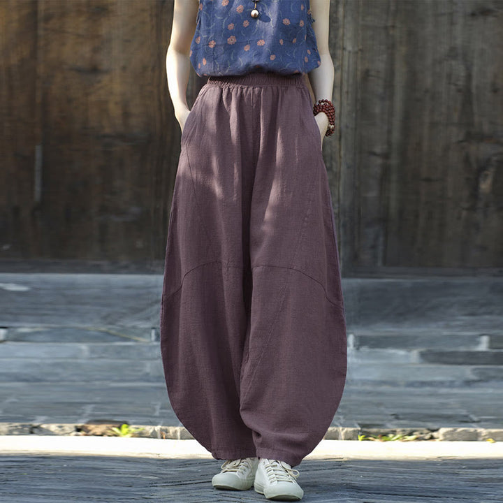 Pantalones con Buddha Stones, pantalones harem holgados para yoga zen y tai chi para mujer. - image 6