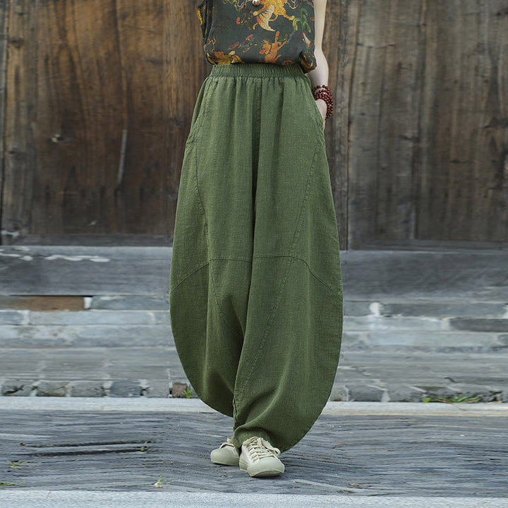 Pantalones con Buddha Stones, pantalones harem holgados para yoga zen y tai chi para mujer. - image 19