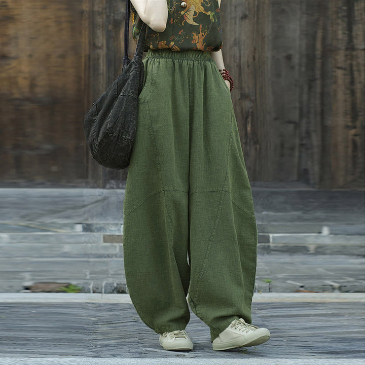 Pantalones con Buddha Stones, pantalones harem holgados para yoga zen y tai chi para mujer. - image 18