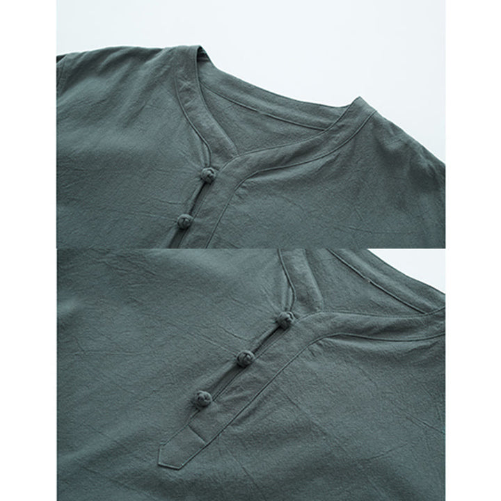 Conjunto de ropa para hombre: camiseta de manga corta y pantalón de color liso con estampado de Buddha Stones. - image 1
