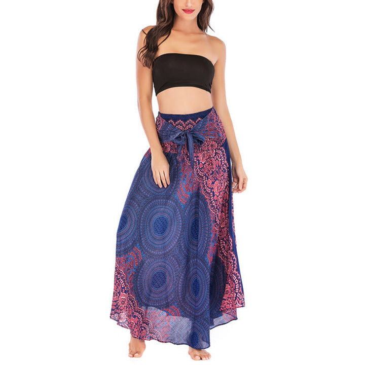 Vestido con falda de encaje y estampado de rosa de los vientos estilo bohemio de Buddha Stones Two Style Wear - image 10