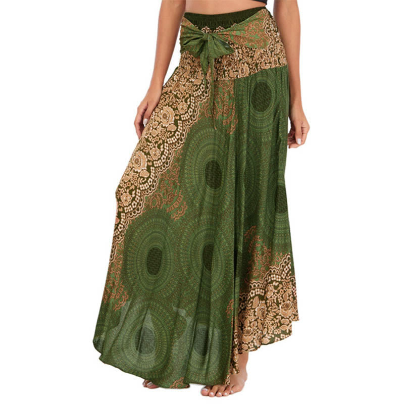 Vestido con falda de encaje y estampado de rosa de los vientos estilo bohemio de Buddha Stones Two Style Wear - Verde mar oscuro - US4-12, UK/AU8-16, EU36-44 (F) - image 18