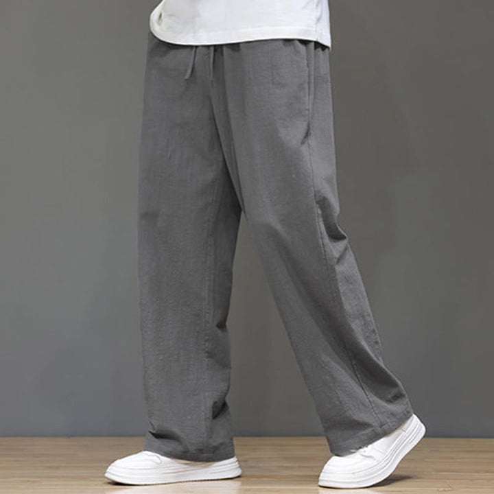 Pantalones rectos de verano para hombre con bolsillos , de la Buddha Stones. - Gris - US/UK/AU46, EU56 (5XL) - image 19