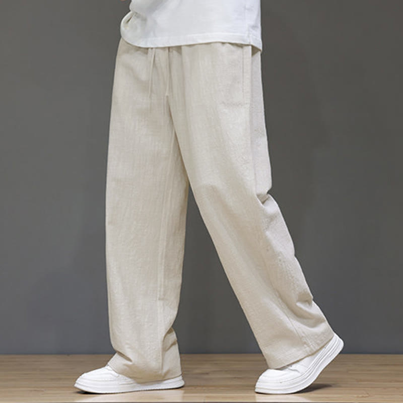 Pantalones rectos de verano para hombre con bolsillos , de la Buddha Stones. - Lino - US/UK/AU46, EU56 (5XL) - image 11