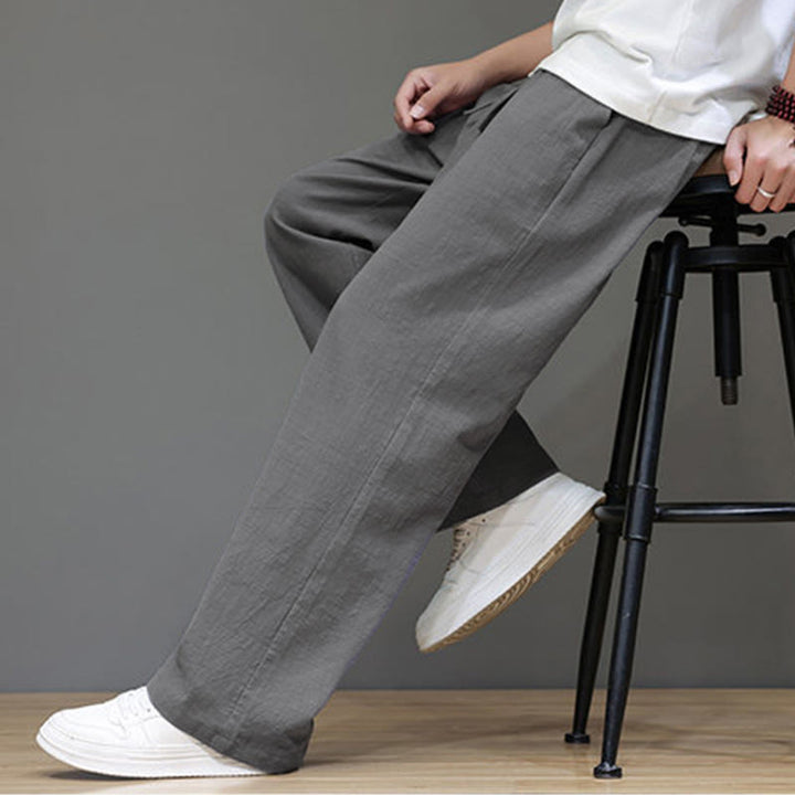 Pantalones rectos de verano para hombre con bolsillos , de la Buddha Stones. - image 26