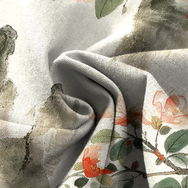Buddha Stones Pantalones de mujer de lino y algodón con estampado floral vintage, cintura elástica, pernera ancha y bolsillos. - image 3