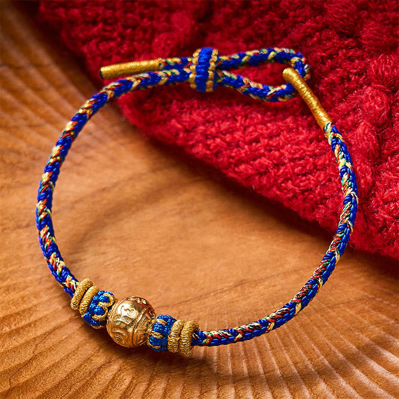 Buddha Stones Pulsera de la paz Om Mani Padme Hum tejida a mano con hilo - image 2