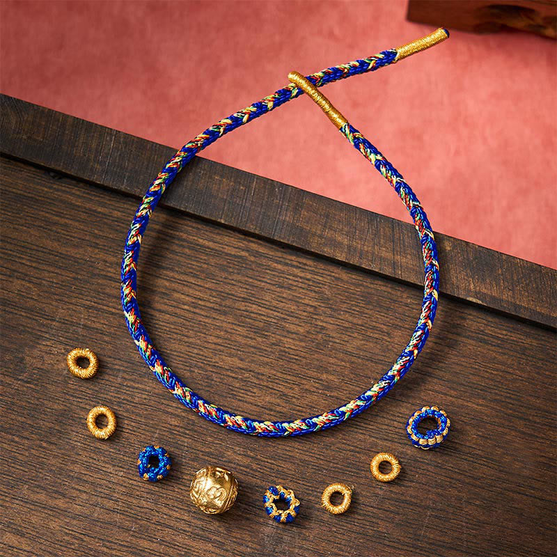 Buddha Stones Pulsera de la paz Om Mani Padme Hum tejida a mano con hilo - image 4