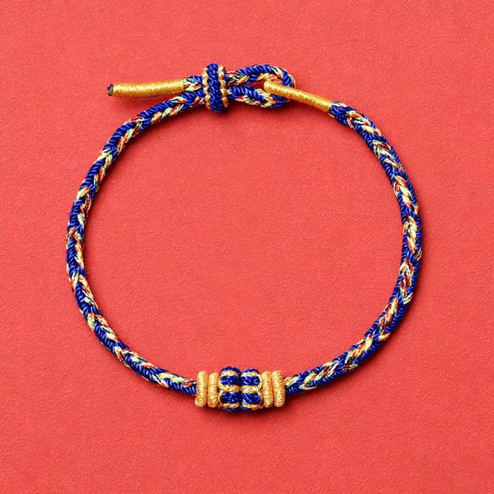 Buddha Stones Pulsera de la paz Om Mani Padme Hum tejida a mano con hilo - Azul - Sin accesorios - image 20