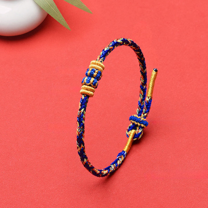 Buddha Stones Pulsera de hilo tejida a mano con diseño de pez koi para la buena suerte - image 11