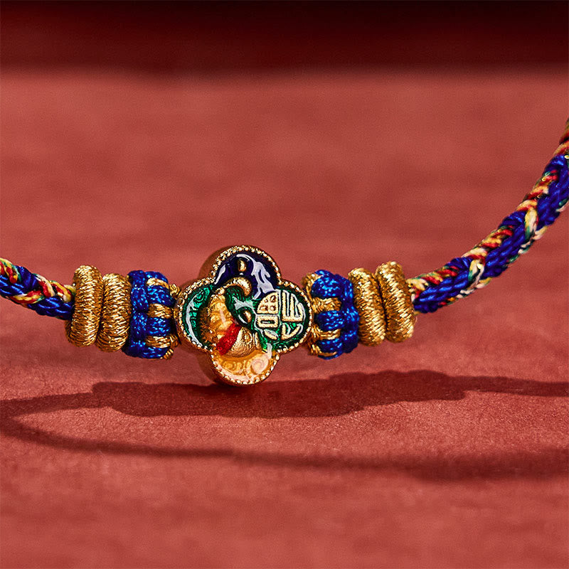 Buddha Stones Pulsera de cuerda tejida a mano con diseño de pez koi y el símbolo del éxito. - image 18