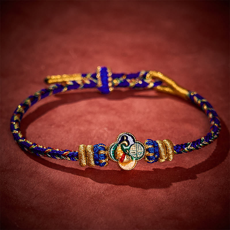 Buddha Stones Pulsera de cuerda tejida a mano con diseño de pez koi y el símbolo del éxito. - image 17