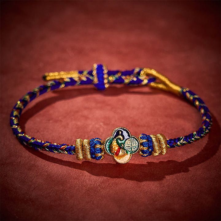 Buddha Stones Pulsera de cuerda tejida a mano con diseño de pez koi y el símbolo del éxito. - image 17